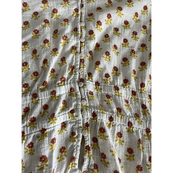 Madewell Sophia Short Sleeve Top Women Size 3x Wild Calendula Block Print - Picture 6 of 7